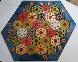 Custom Heirloom Catan-style Hardwood Game Board