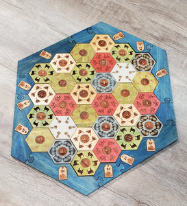 Custom Heirloom Catan-style Hardwood Game Board